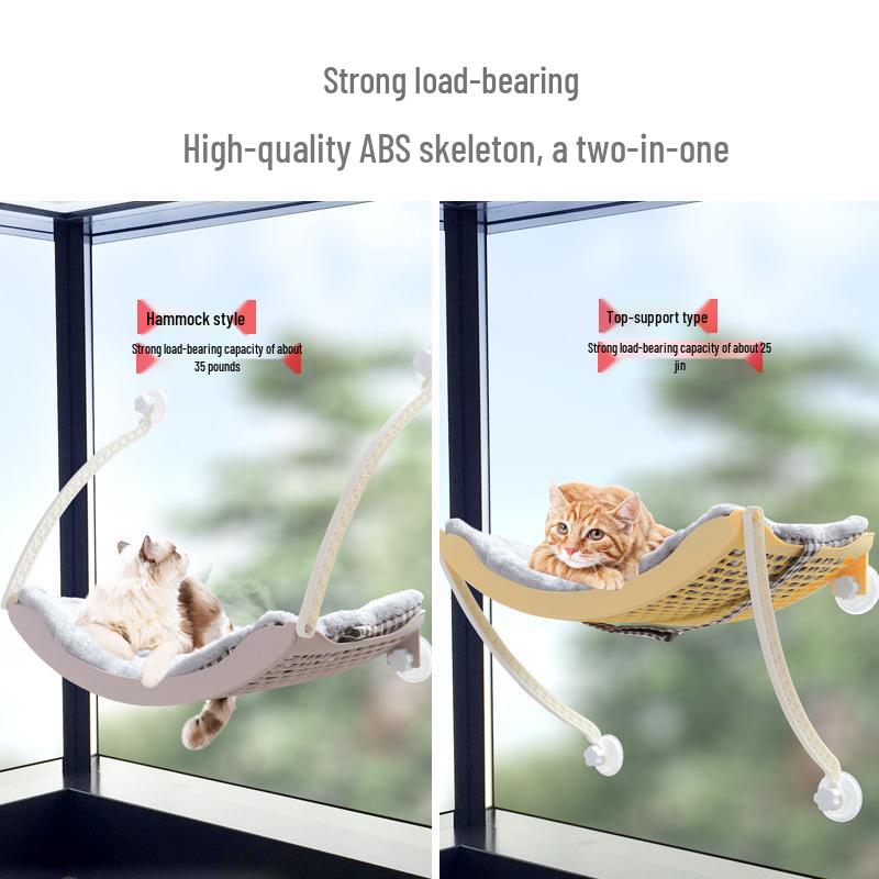 Winter Sunbathing Cat Hammock: Hanging Bed with Suction Cups for Balcony Window