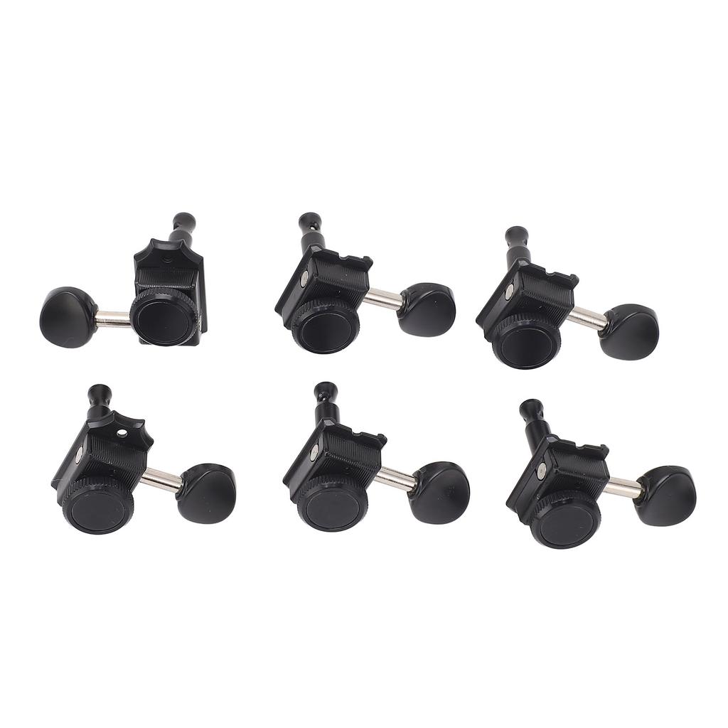 6PCS Set Locking Tuning Key Peg Black Color Zinc Alloy Right Hand Guitar Lock String Tuner