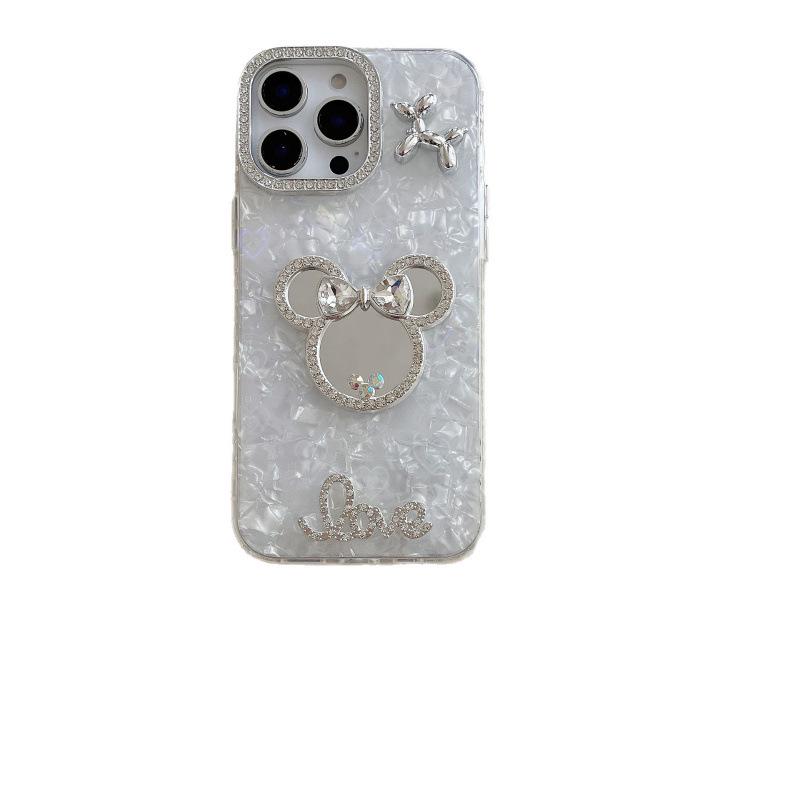 Glitter Shell Rhinestone Mirror Case for iPhone 17 Pro Max/Apple 14/15