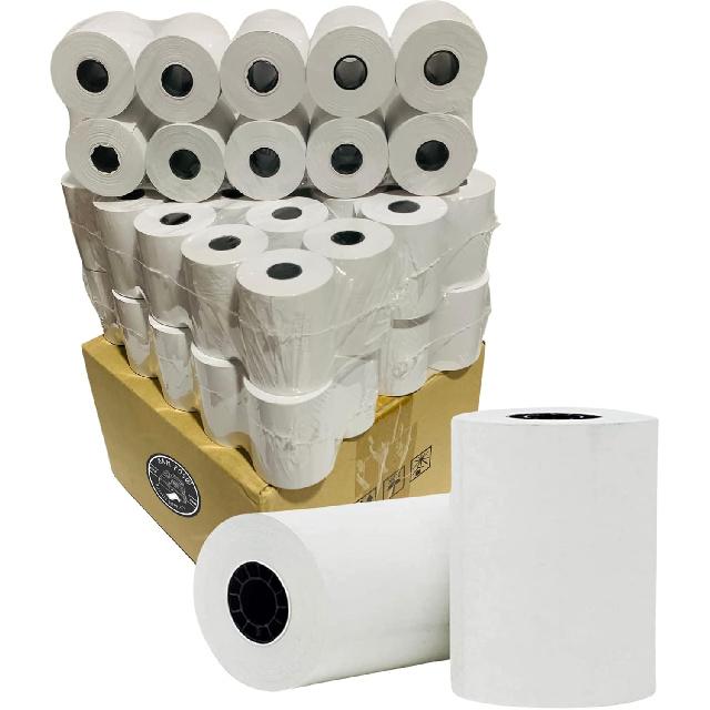 BAM POS Thermal Paper 2 1/4 x 50  (50 Rolls), BPA Free, Crisp & Clear Images, Fits Most Compact Mobile Receipt Printers Such as Verifone, Square and Pack of 50