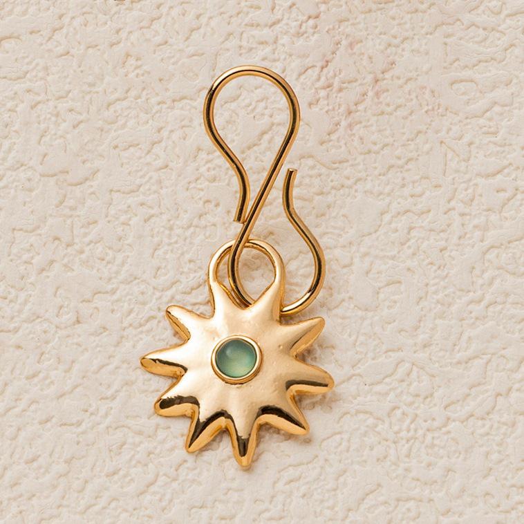 Colorful Natural Stone Zircon DIY Pendants with Gold Plating - European & American Fashion Jewelry