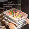 Stainless Steel Square Tray with Lid and Magnetic Fresh-Keeping Box for Household Use