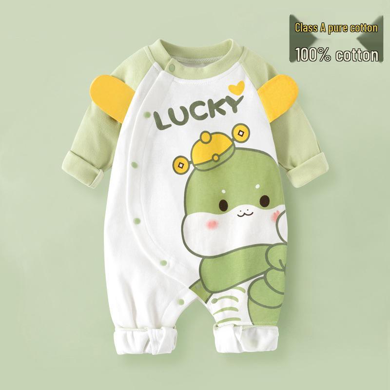 Exklusiver Langarm-Baby-Strampler – Reiner Baumwoll-Krabbelanzug für Frühling und Herbst