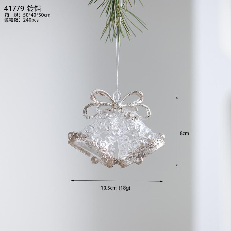Modern Acrylic Christmas Tree Ornaments Bells Pumpkin Carriage Carousel Ballerina Minimalist Luxury Decor