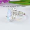 Angel Aura Quartz Ring, Handmade 925 Sterling Silver Ring, Teardrop Aura Quartz Ring, Gift for Girls, Gemstone Ring
