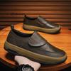 Genuine Leather Men Increase Casual Shoes Men Handmade Loafers Travel Breathable Slip On Black Soft Walking Leisure Shoes