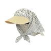 Women's UV Protection Straw Hat with Integrated Headscarf & Neck Cover for Outdoor Cycling & Travel