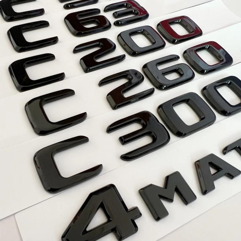 Car Trunk Letters Logo Alphabet Badge Emblem Sticker For Mercedes Benz C Class C43 C53 C63 C200 C260 C300 4 Matic W204 W205 W206