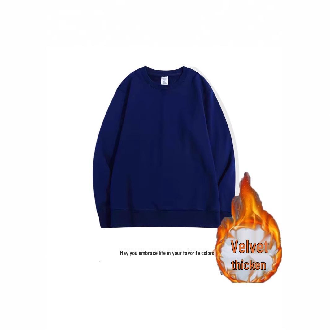 

2024 Unisex Heavyweight Solid Color Fleece-Lined Crew Neck Sweatshirt M