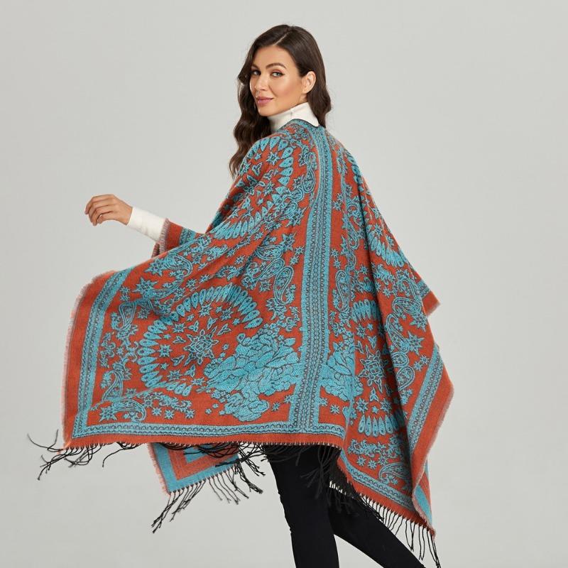 Women Vintage Ethnic Style Warm Scarf For Autumn Winter Travel