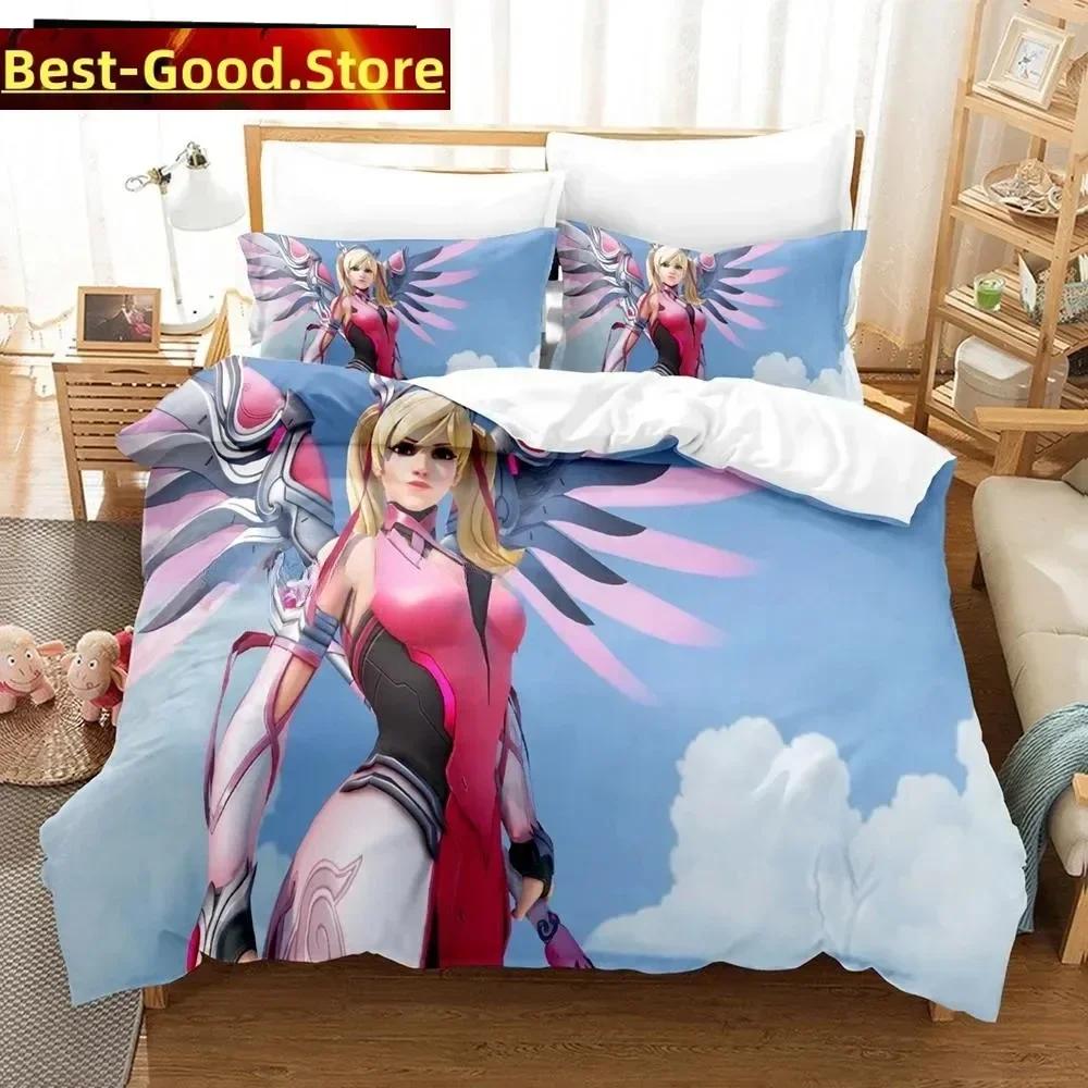 3D Anime Sexy Girls Overwatch Bedding Set Printed Bed Set With Pillowcase Duvet Cover Soft Single Double Queen Super King Size