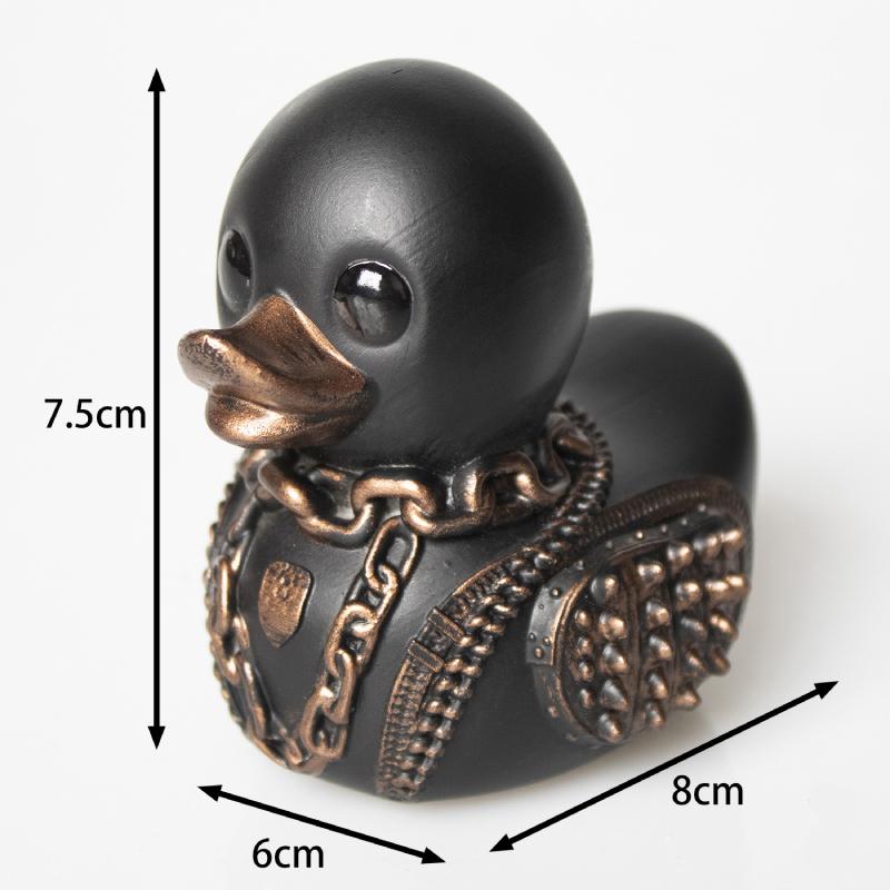 Duckieville Resin Duck Craft Figure Toys Punk Gothic Duck Desk Black Decoration