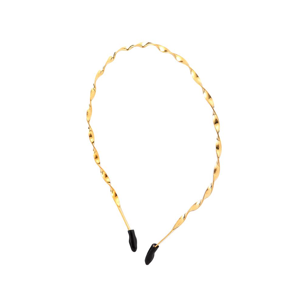 Fashion Unisex Alice Style Sports Metal Hairband Wavy Headband Black Head Hoop Casual Headwear