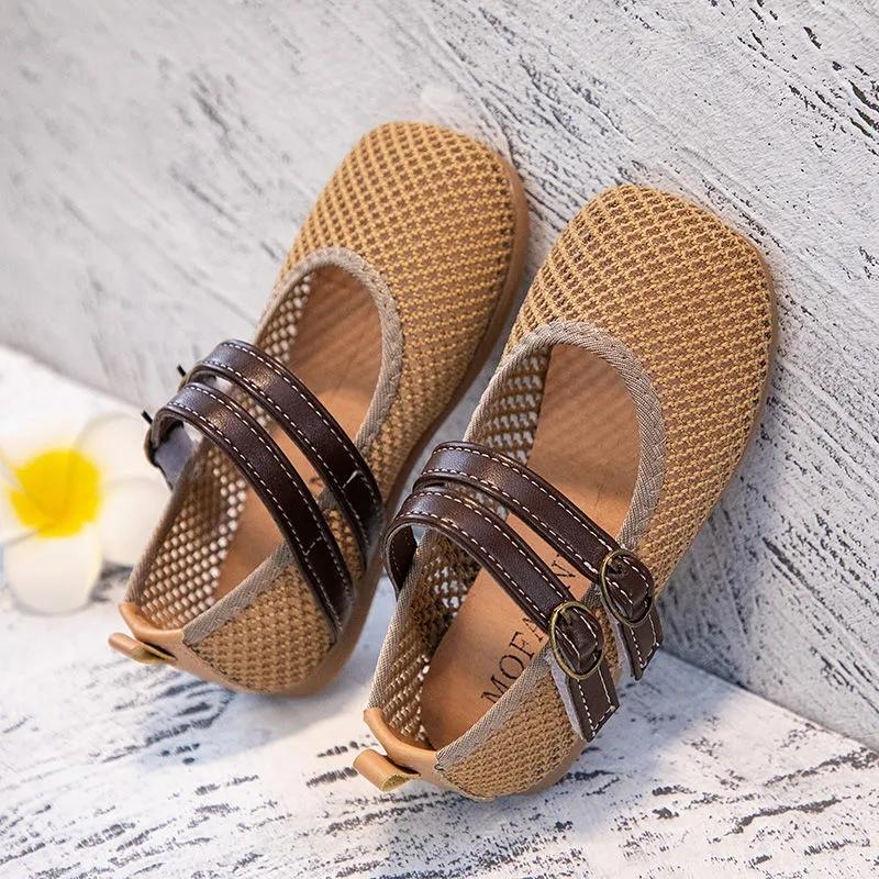 Children's Shoes Korean Girl Princess Shoes Breathable Hollow Net Sandals Children 1-2 Years Old Soft Sole Toddler Shoes