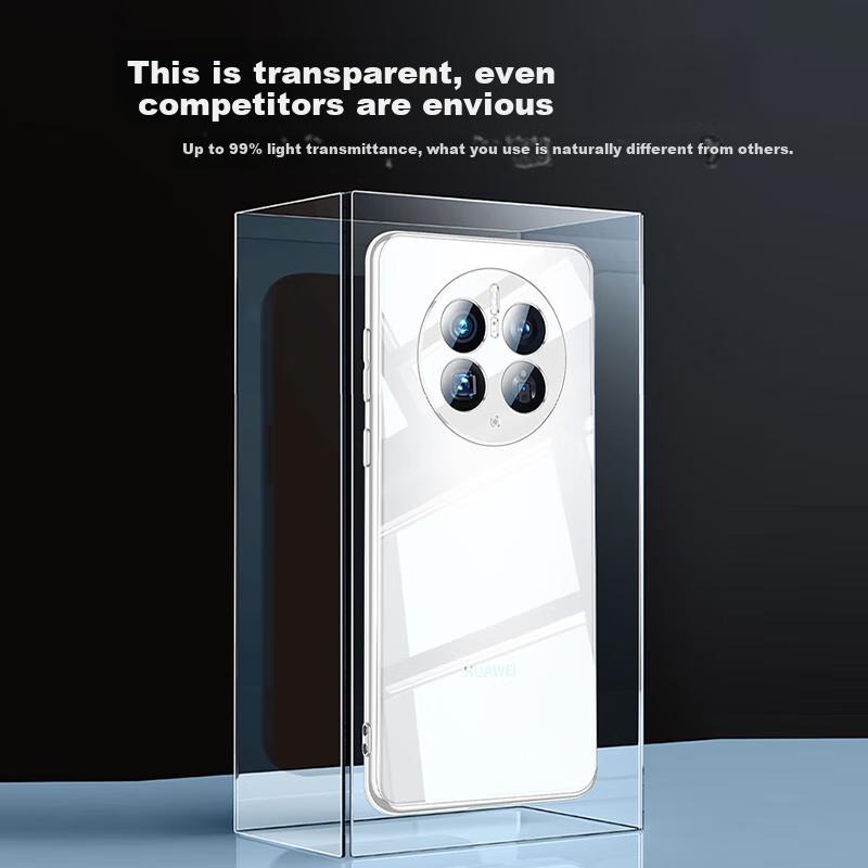 Phone Case for Huawei Mate50Pro, Mate50pro Shockproof, Anti-Fingerprint, Ultra-Thin, Full Coverage, Bare Phone Lens Protection, Fully Transparent