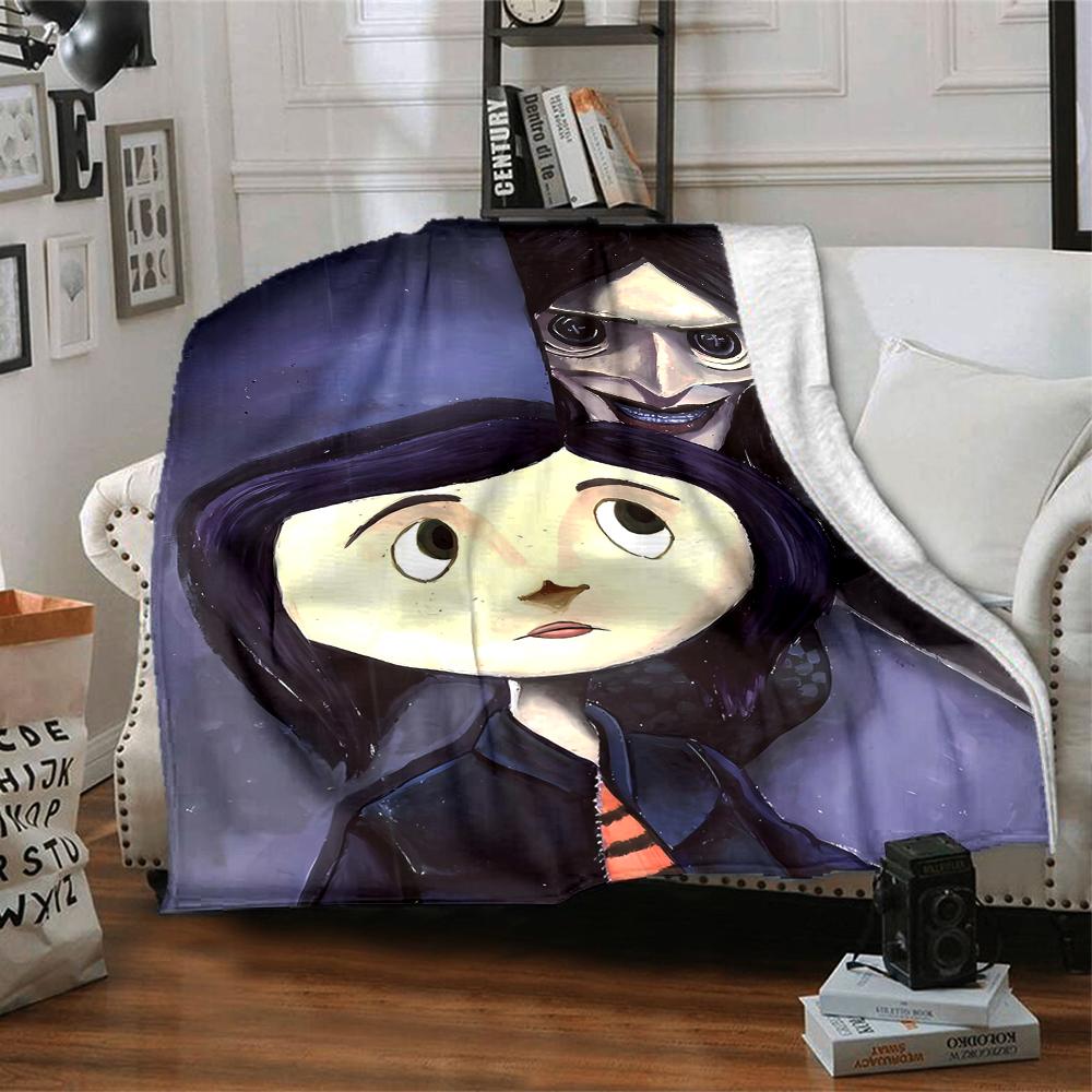 1pc Coraline (6) Blanket, Gift, for Men and Women, Soft Blanket, Good for Sofa Bed Couch Travel, Lightweight Flannel Blanket
