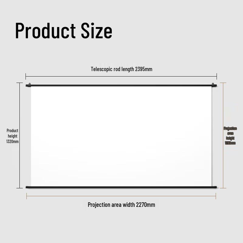 Deli 100-inch Electric Projection Screen