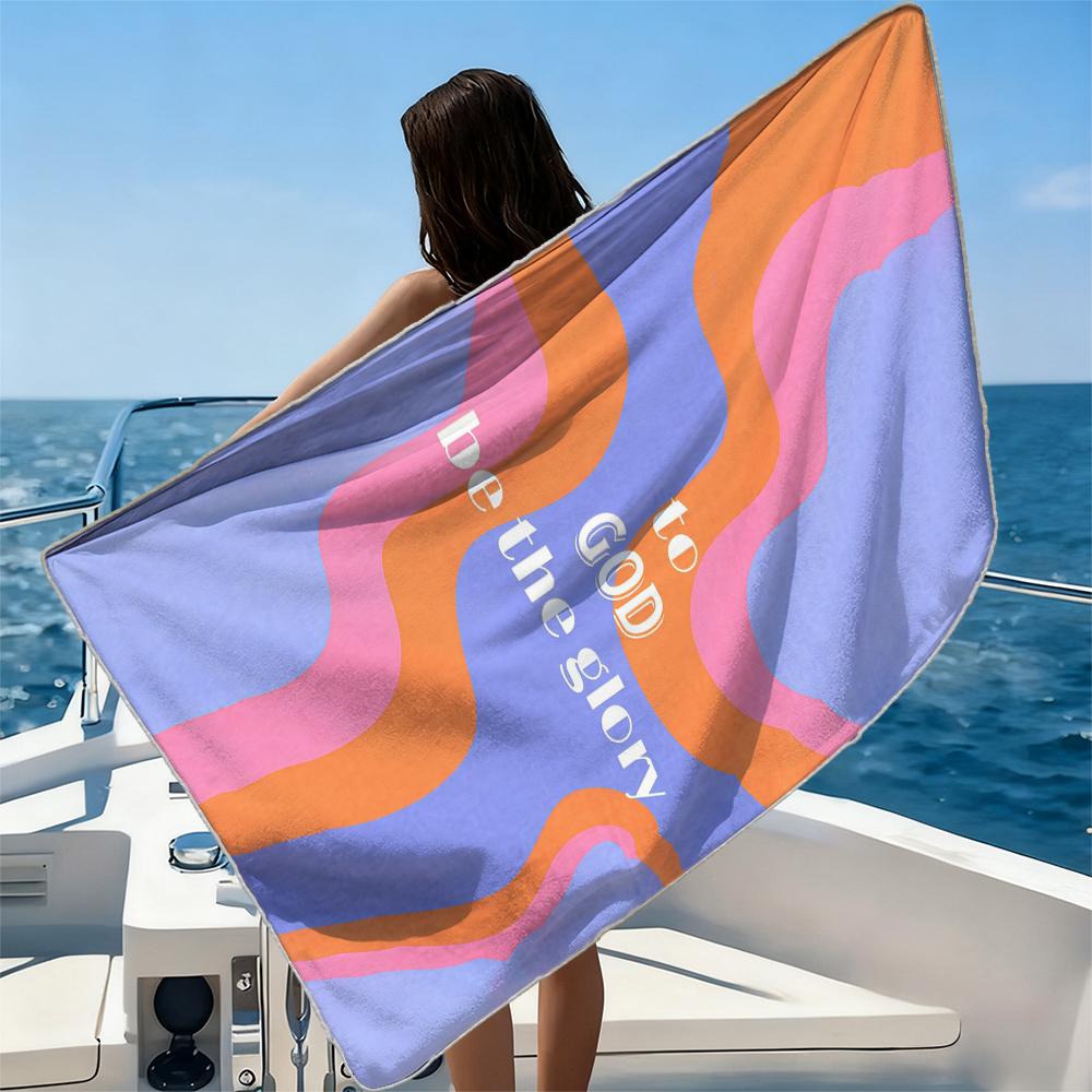 Pastel FloralBeach Towel Ultra-fine Fiber Quick Drying Absorbent Beach Swimming Vacationvacation Essentials Gifts