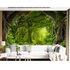 Mural de pared de bosque, papel tapiz de selva tropical, gran mural de paisaje natural para dormitorio, sala de estar, murales, decoración del hogar
