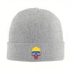 New NEW Chaotic Venezuelan Flag Splatter Skull Knit Hat Beanie Autumn Winter Hat Warm Hip Hop Venezuela Cap for Unisex Women