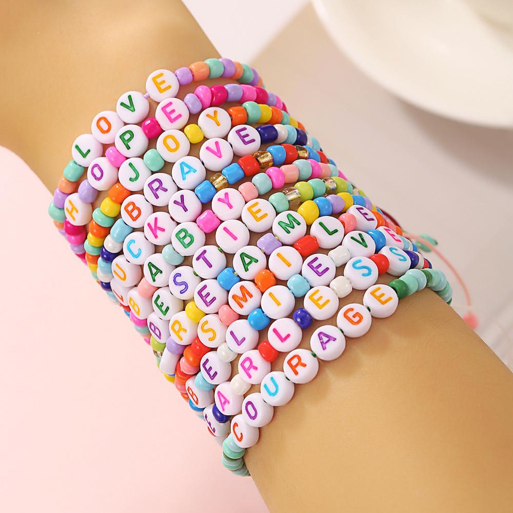 Bohemian Style Friendship Bracelets With Acrylic Alphabet Beads For Men And Women
