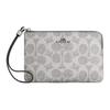 Corner Zip 16 Brand Print Silver Logo Credit Card Slot Coated Canvas And Crossgrain Leather Clutch Small Women Clutch Gray CCK71-SVYGP