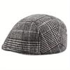 Vintage Plaid Flat Cap Unisex Lightweight Beret Newsboy Hats Classic British Style Duckbill Cap for Women & Men