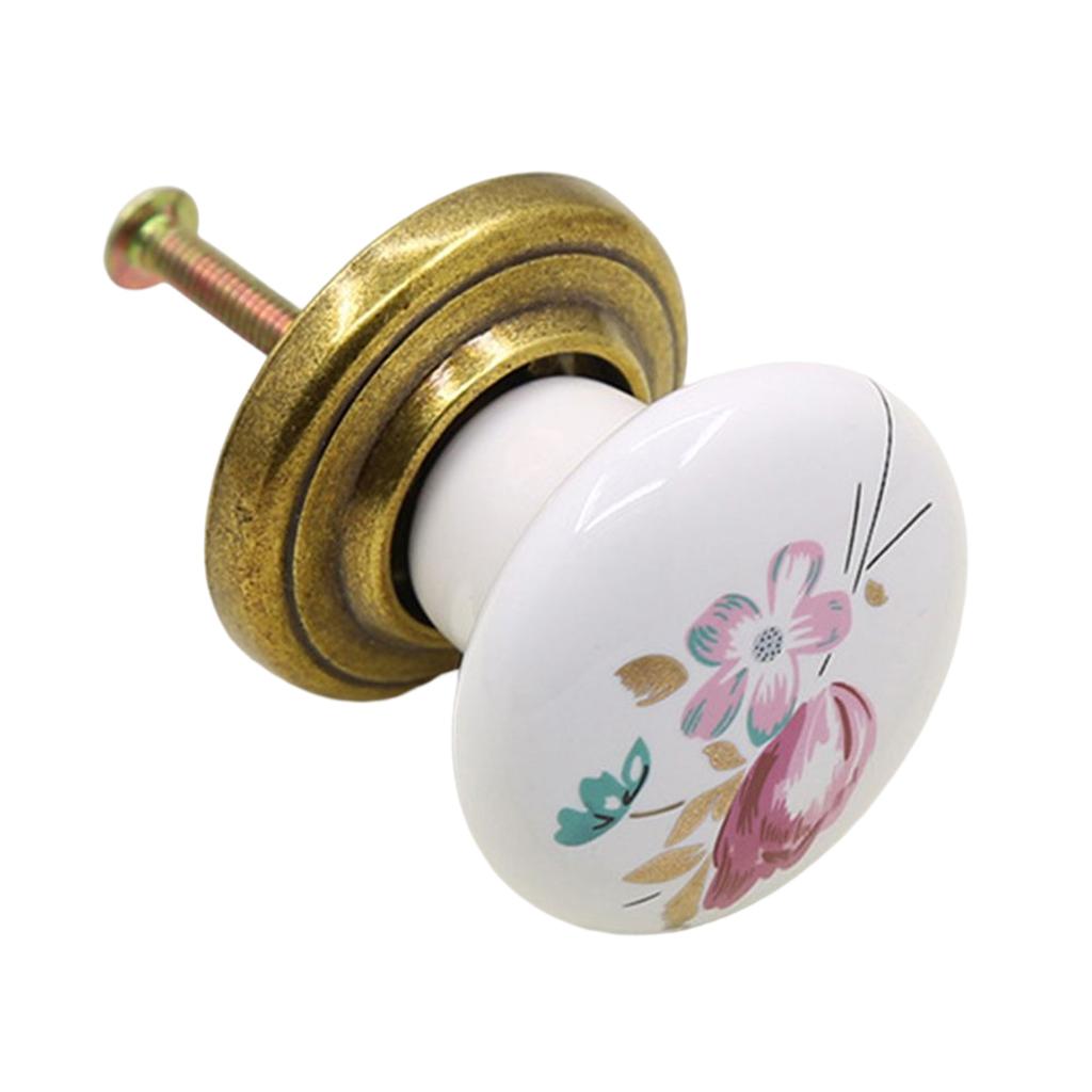 Round Door Knobs Handmade Ceramic Vintage Look Small Furniture Handles For Bedside Tables Bookcase