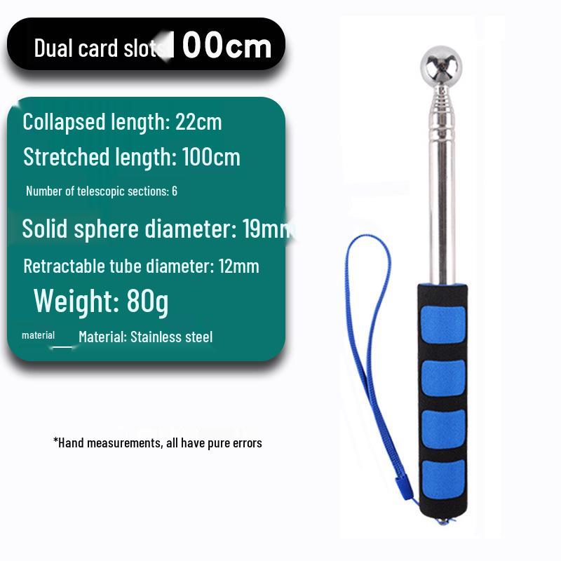Telescopic Sound Hammer Tile Inspection Tool with Double Slot (98cm/115cm/128cm)