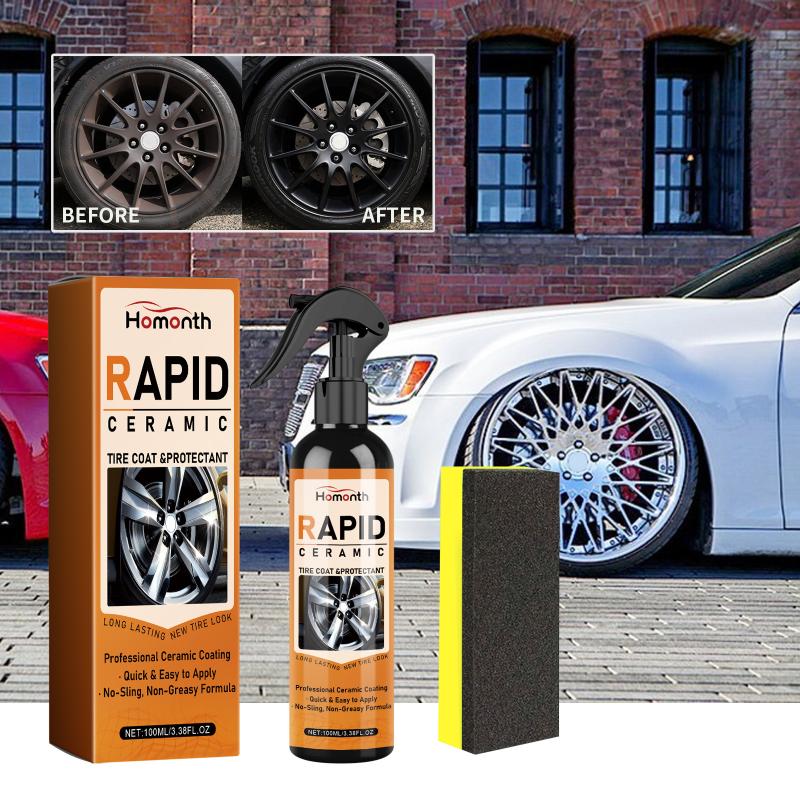 Car Wheel Rust Dust Remover Polishing Spray Tire Refurbishing Agent Dustproof Long Lasting for Car Enthusiast Garage