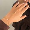 Stainless Steel 18k Gold Plated Minimalist Sparkling Zircon Hand Chains Y-Shaped Ring Bracelets for Women Tarnish Free Jewelry