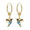 Trendy Hummingbird Pendants Tassel Animal Earrings for Women Ear Line New Fashion Little Bird Drop Long Hanging Earring Jewelry