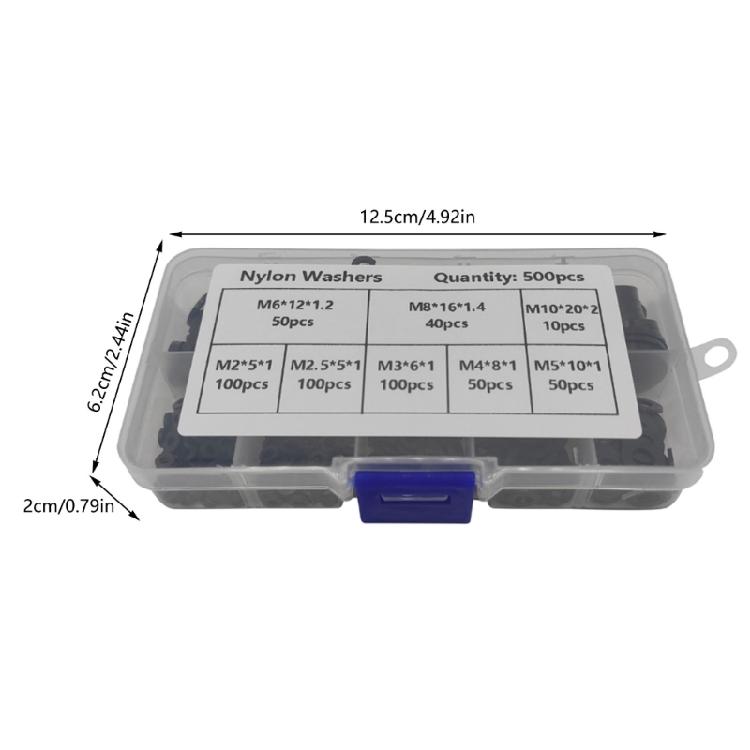 Pack of 500 Plastic Washers Washers Black Nylon Spacer Sleeves Plastic Washers