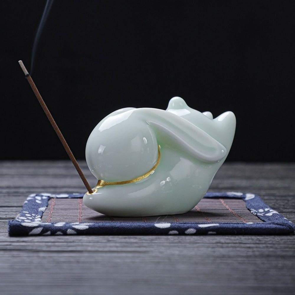 Cute Cat Incense Burner Holder Handmade Craft Desktop Ornament Incense Stick Holder  Temples
