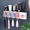 Punch-Free Wall-Mounted Toothbrush Holder with Cups & Dispenser