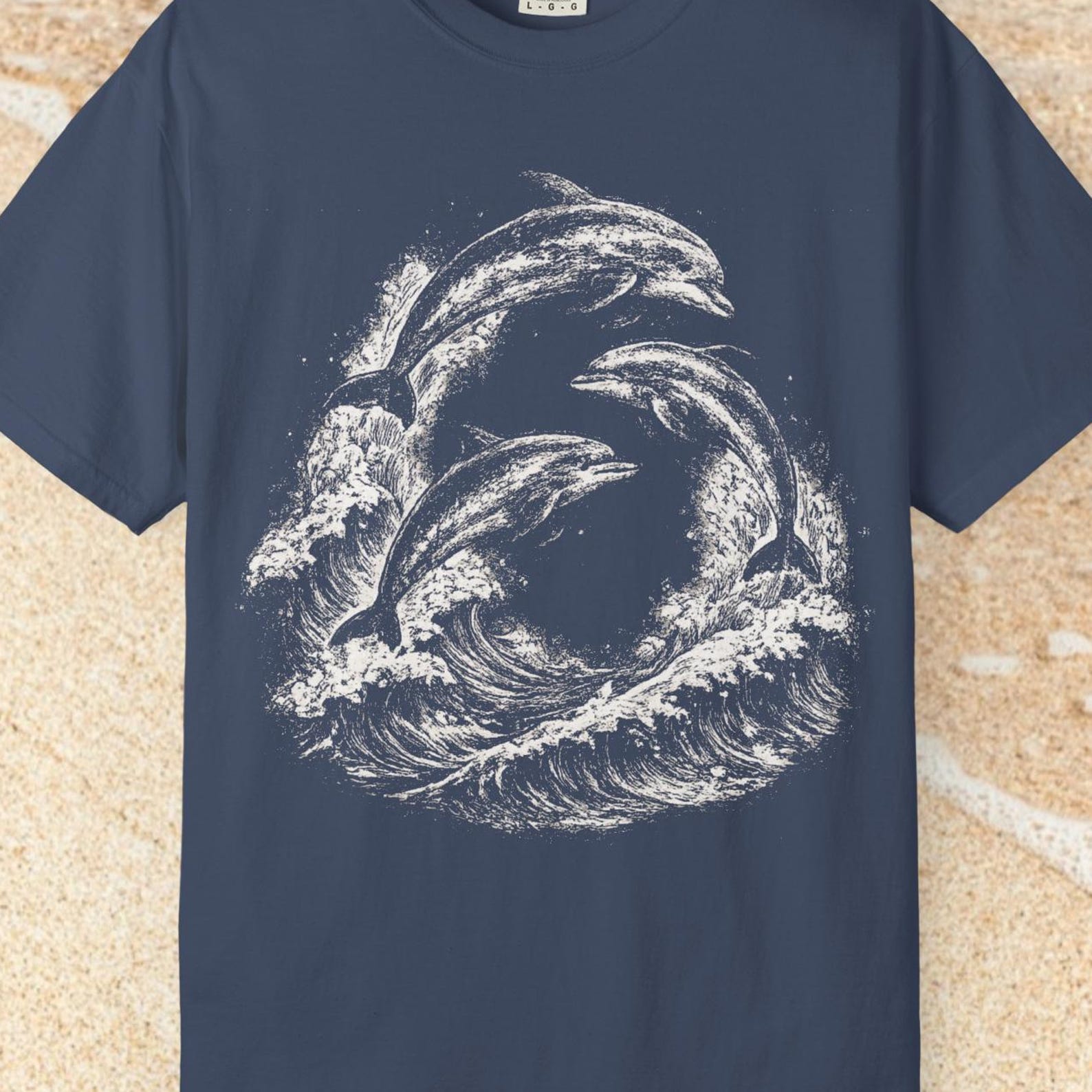 Comfort Colors Dolphin Wave Shirt, Ocean Dolphin Tee, Coastal Beach Shirt, Sea Life Tee, Summer Ocean Shirt, Sea Animal Shirt 3XL