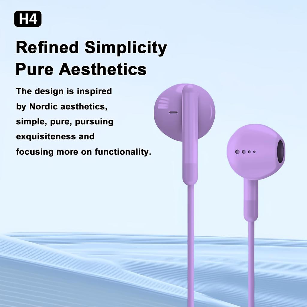Wired HiFi No Deep Remote Control Compact and Compatible with iPhone Type-C Earphones, Earphones, Ergonomic, USB-C, Tangle-Free, Lag, Bass, Included,