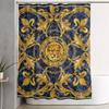 Golden Lion Baroque And Damask Ornament Shower Curtain Bathroom Polyester Waterproof Bath Curtains with Hooks