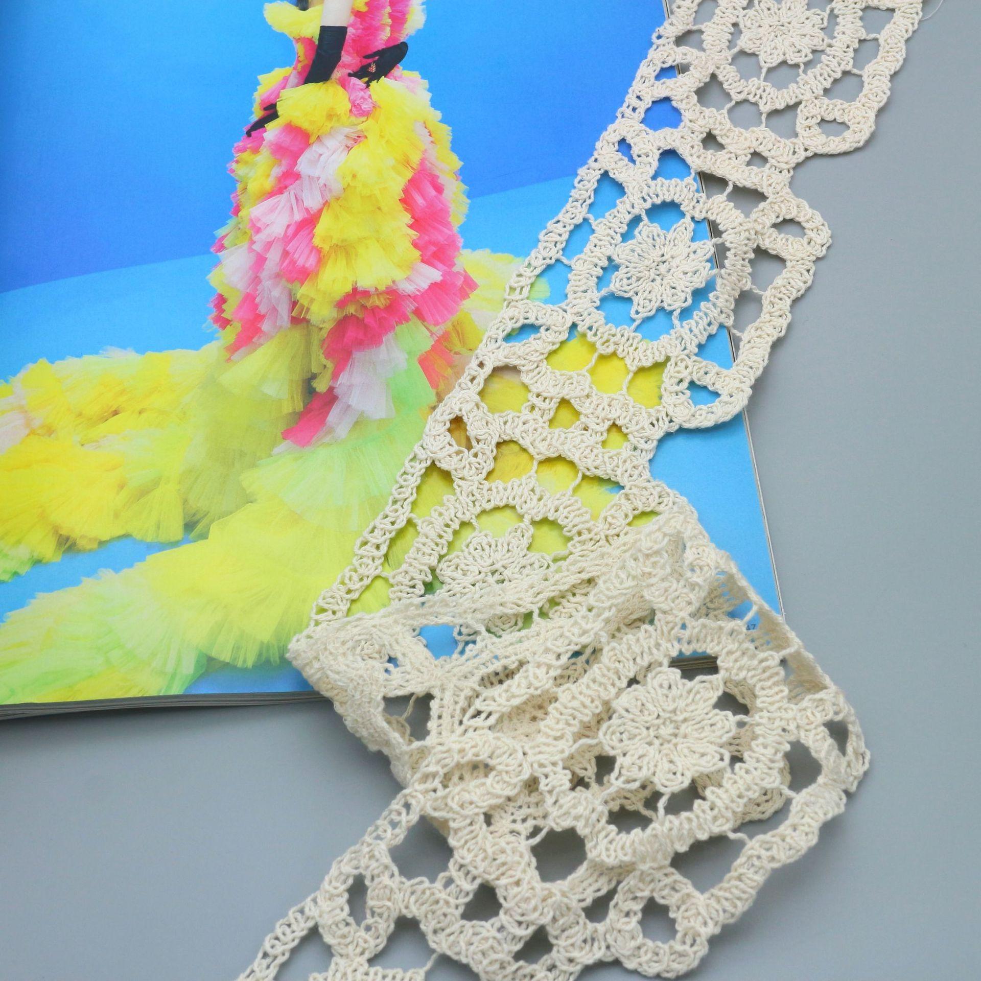 

Hollow Unilateral Large Wave Cotton Lace, Unilateral Non-Elastic Hollowed Lace 0223