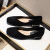 Women Shoes Square Toe Thick Single Shoe Women's Commuting Black Work Shoes Versatile Plus Size Low Heel Shoes Small Heel