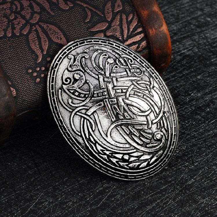 Scandinavian Shield Brooch Scandinavian Wolf Lapel Pin Metal Brooches for Women Suit