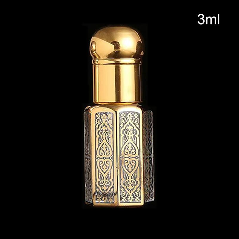 3/6/12Ml Essential Oil Roller Bottle Gold Dropper Perfume Bottles Travel Refillable Roll On Glass Luxury Empty Container
