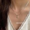 Su Chuang S925 Sterling Silver Double-Layer Water Drop Necklace, Women's Fashion Korean Blogger Niche Snake Bone Design