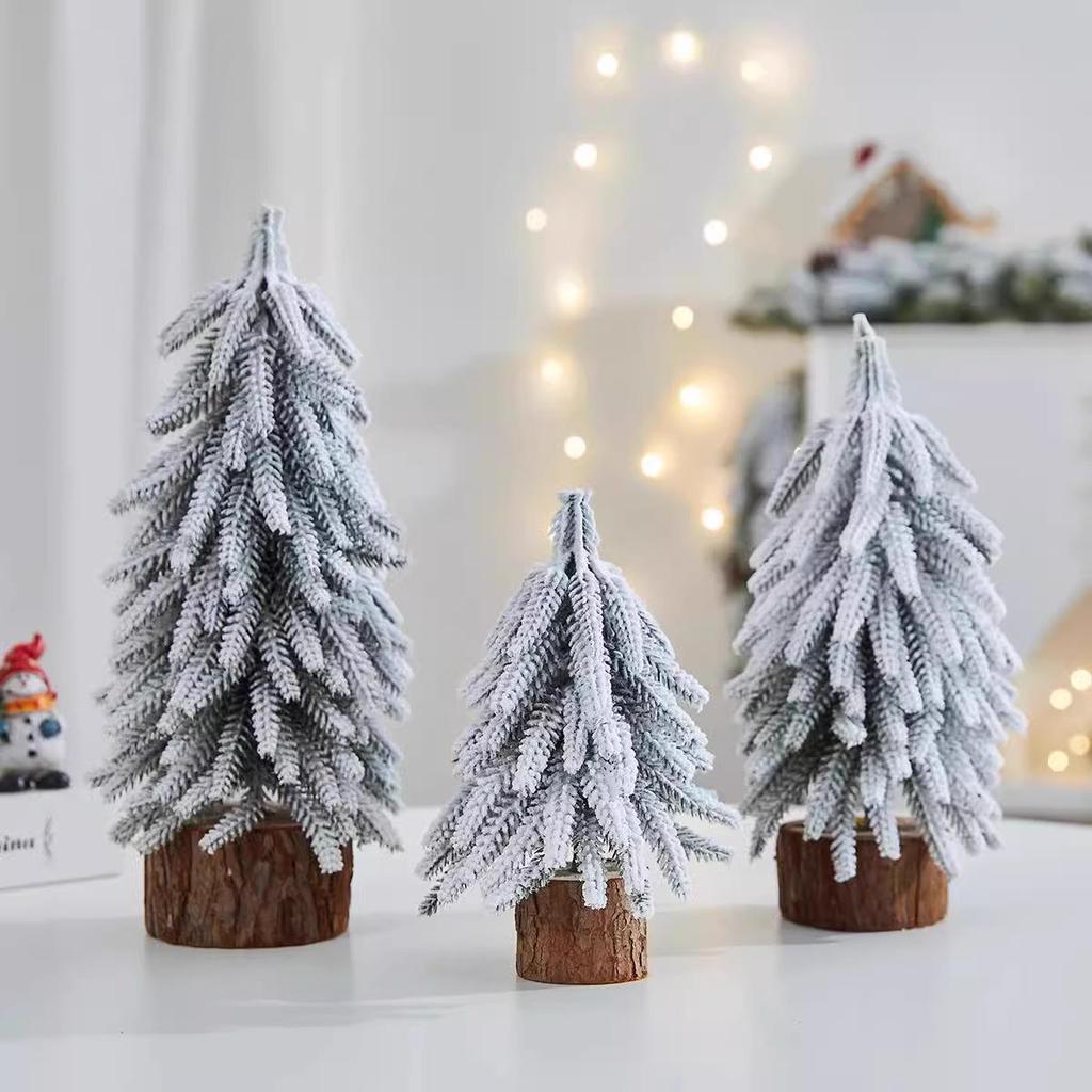 Mini Potted Christmas Tree with Snow - Perfect for Desktops, Hotels, Malls, and Window Displays