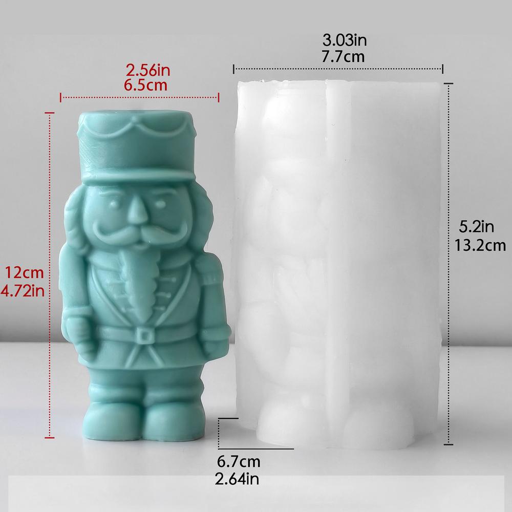 

Silicone Molds For Candles Epoxy Resin Casting Mold Art Craft Nutcracker Plaster Epoxy Resin Moulds For Home Wedding Room Table червоний