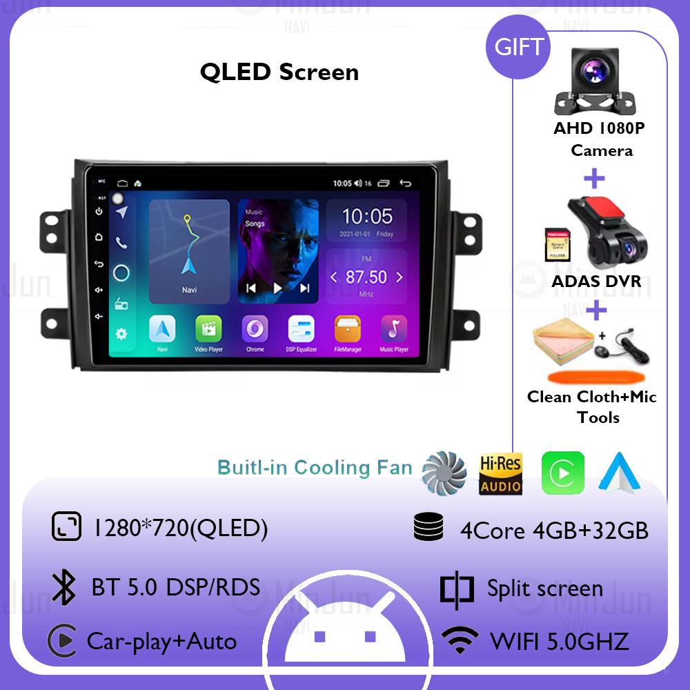 Android 14 for Suzuki SX4 2006-2013 Car radio For Fiat Sedici multimedia player Autoradio GPS navigation Carplay SWC HeadUnit