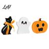 Decorative Wood Crafts for Shelves 3Pcs/Set Halloween Tiered Tray Decorations Cute Ghost Pumpkin Black Cat Wooden Ornaments Ornaments Block