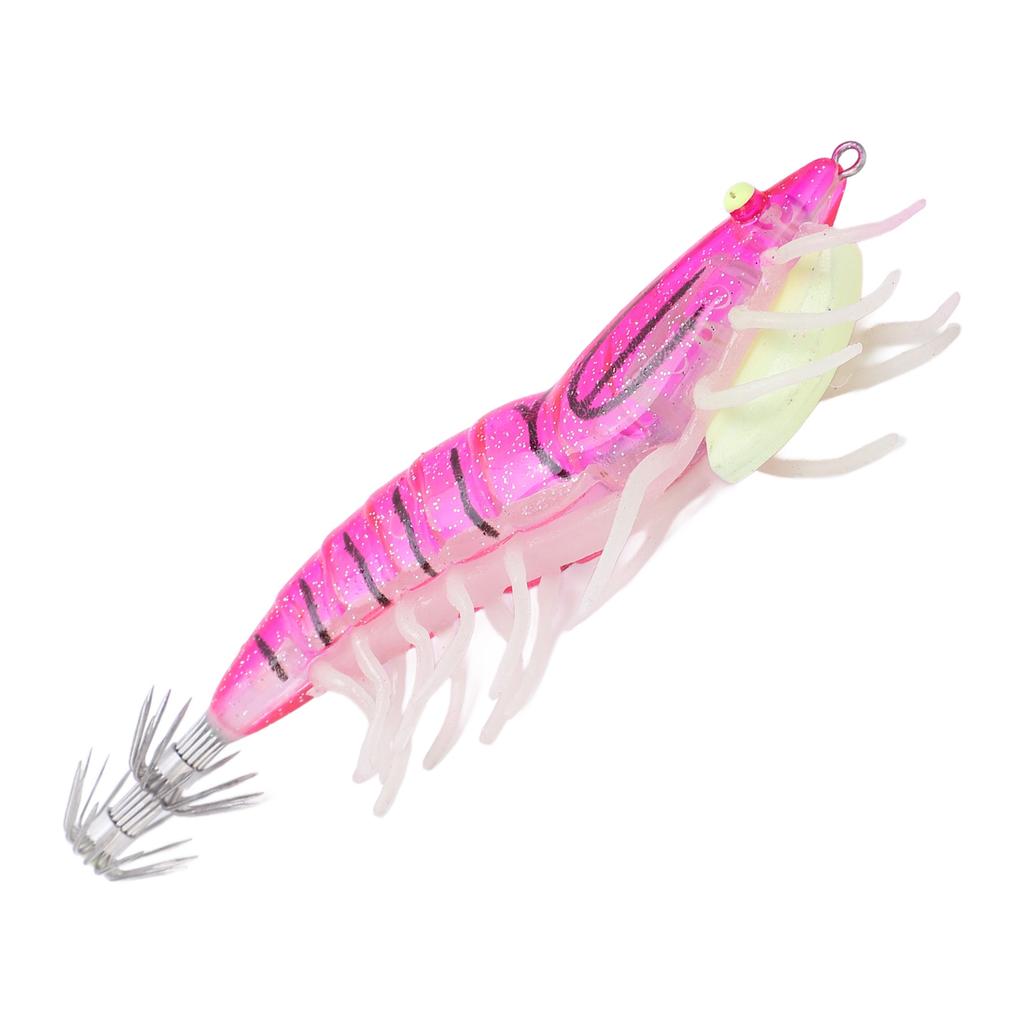 Fake Wood Shrimp Bait Fishing Wobbler Squid Jig Artificial Luminous Cuttlefish Hook LuresPink