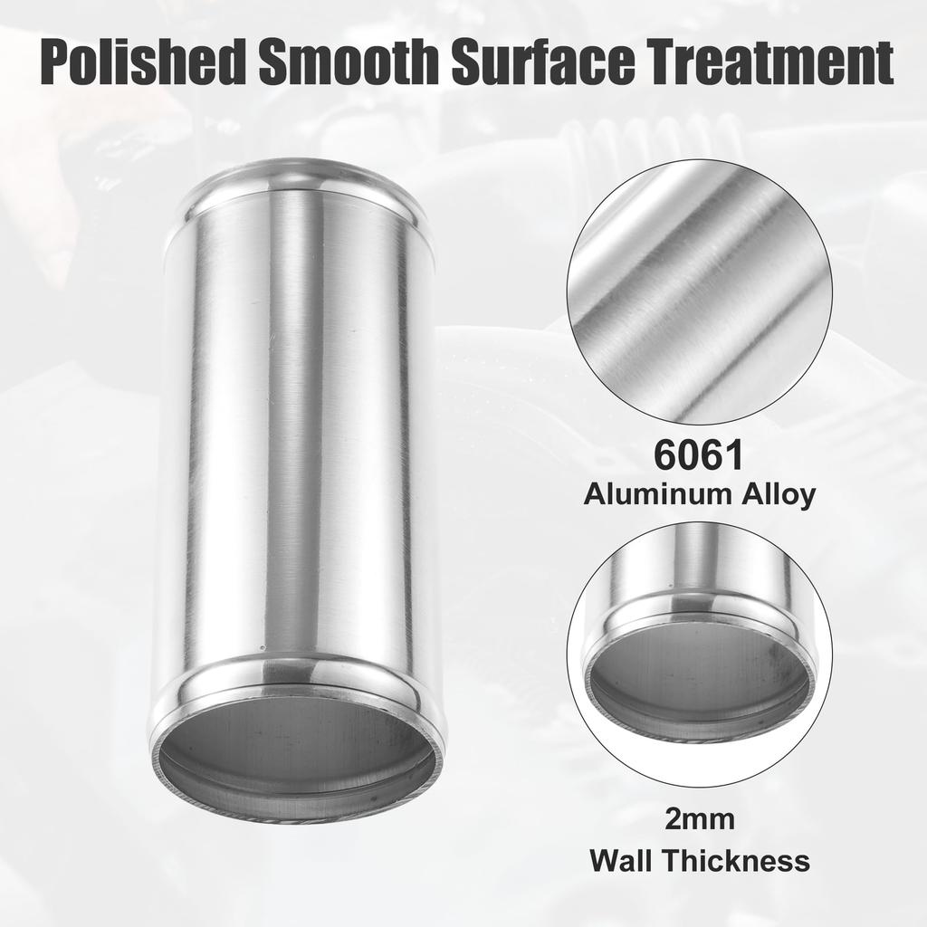 ACROPIX 70mm 2.75" OD 6" 152mm Length Universal Car Aluminum Alloy Intercooler Pipe Straight Air Intake Tube - 2 Pieces