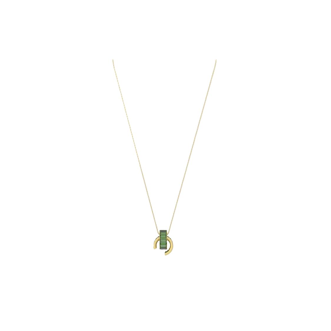 Swarovski Matrix Rectangular Cut Imitation Crystal Gold-Toned Necklace Women necklace Green 5639629 Gold/Green,F